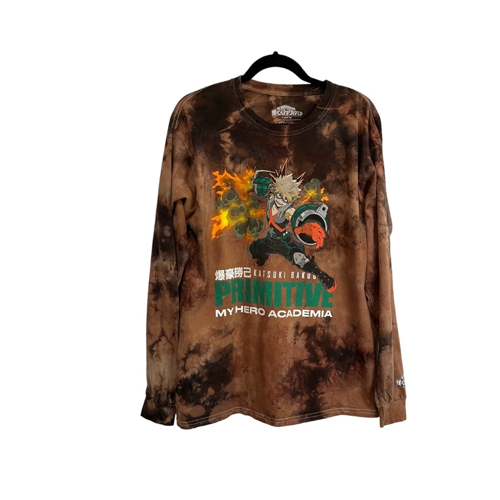 Primitive X My Hero Academia Impact Tie Dye Brown Long Sleeve Graphic Tee Size M